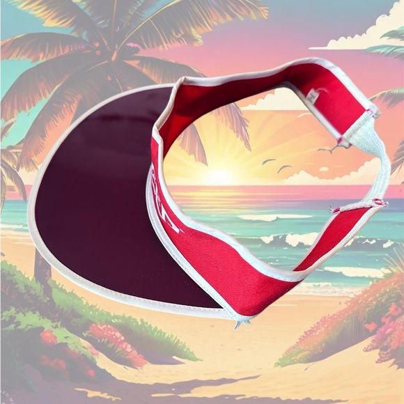 Pioneer Clear Red Plastic Visor Cap - Made In Japan - Picture 2 of 8